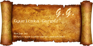 Gyuricska Gergő névjegykártya